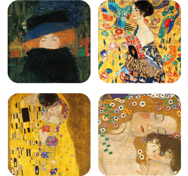 Vintage coaster med klassiske kunstportrætter - TenStickers