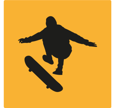 Vintage coaster med skaterfigur silhuet - TenStickers