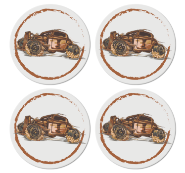 Vintage coaster klassisk racerbil illustration - TenStickers