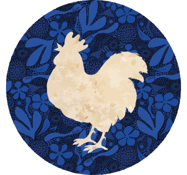 Vintage coaster hane blomster silhuet - TenStickers