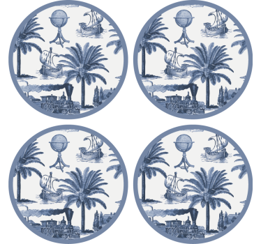 Vintage coaster klassisk rejseudforskning tema - TenStickers