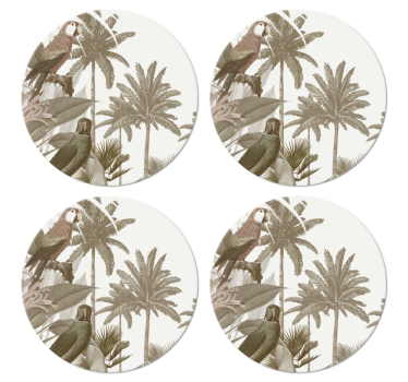 Vintage tropisk fauna retro coaster - TenStickers