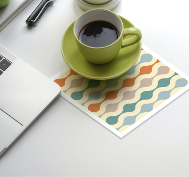 Bølget flerfarvet mønster vintage coaster - TenStickers