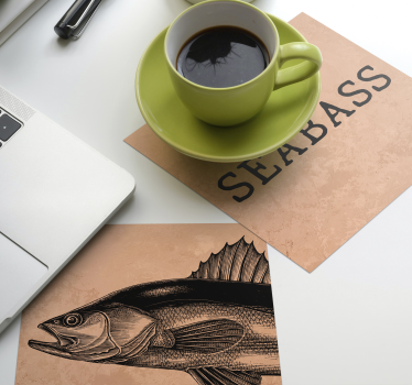 Realistisk håndtegnet seabass fiskebaner - TenStickers