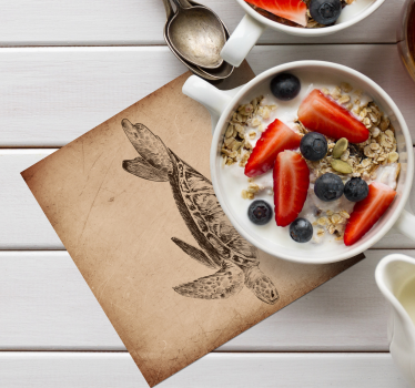 Skildpadde, illustration, dyr, coaster - TenStickers