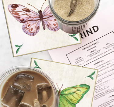 Sommerfugle fliser sommerfugl coaster sæt - TenStickers