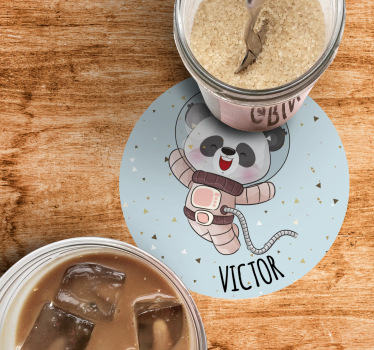 Vintage coaster glad astronaut panda - TenStickers