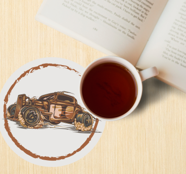 Vintage coaster klassisk racerbil illustration - TenStickers