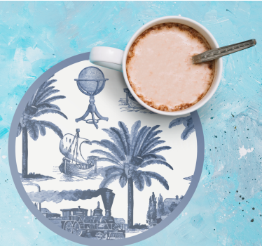 Vintage coaster klassisk rejseudforskning tema - TenStickers