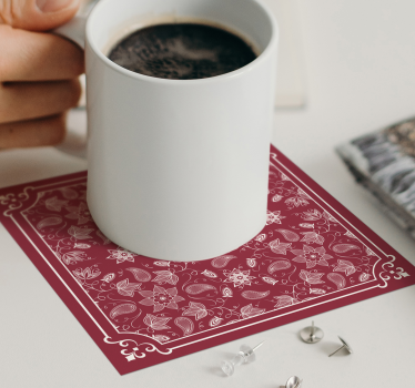 Vintage coaster med blomster mønster flise - TenStickers