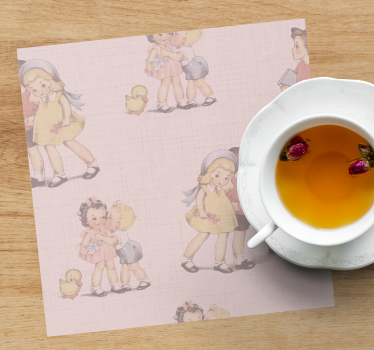 Vintage coaster med legende børneillustrationer - TenStickers