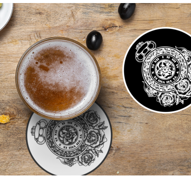 Vintage coaster med lommelommeur roser - TenStickers