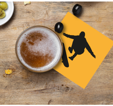 Vintage coaster med skaterfigur silhuet - TenStickers