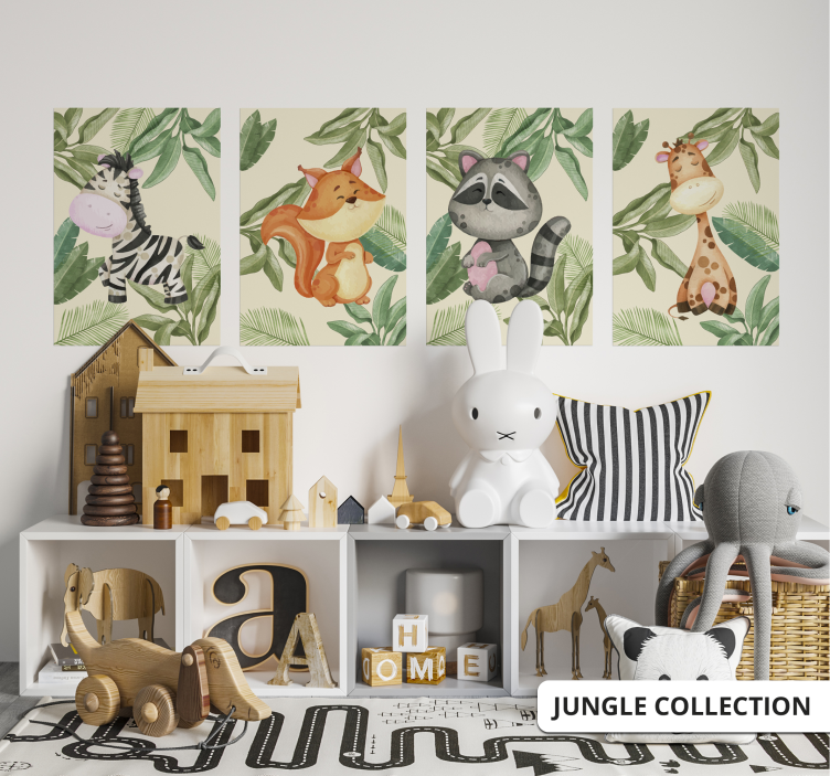 Jungle plakat af en zebra - TenStickers