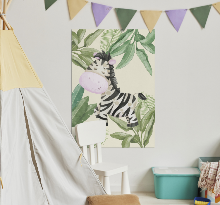 Jungle plakat af en zebra - TenStickers