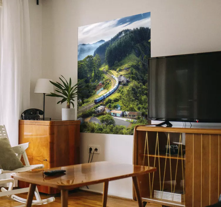 Landskab tog i natur plakat - TenStickers