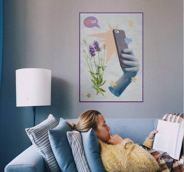 Lavendel digitalt liv plakat - TenStickers