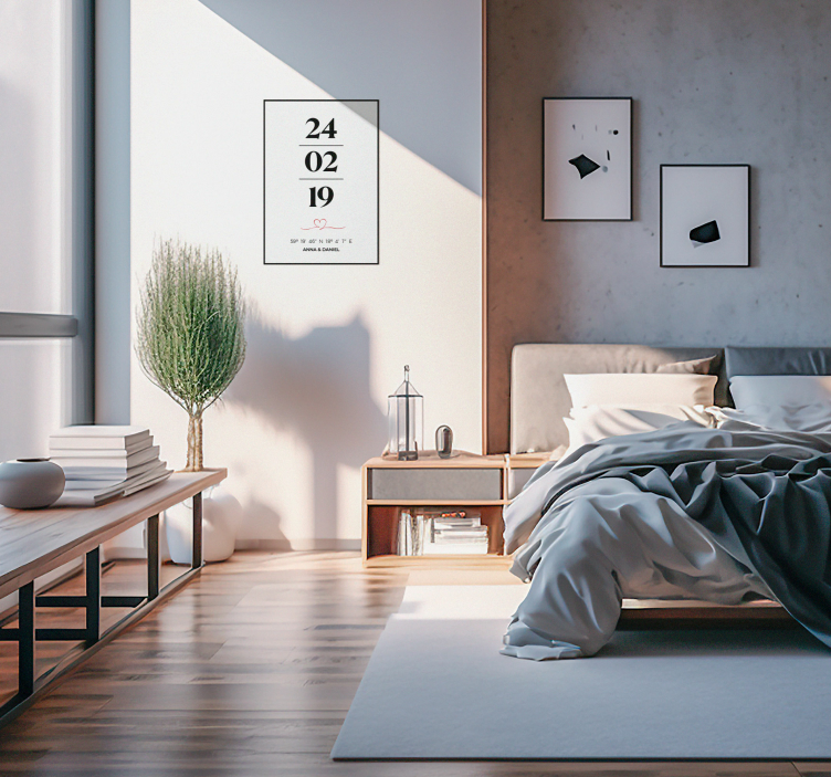 Koordinater af kærlighed Plakat der kan tilpasses - TenStickers