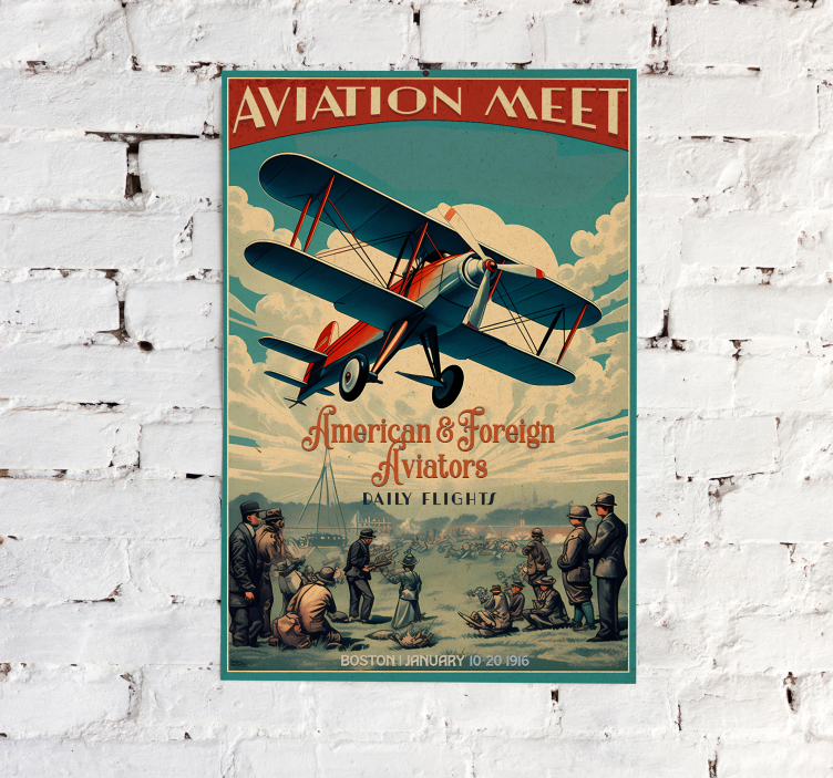 Aviation mødeFlyvning møde Retro plakater - TenStickers