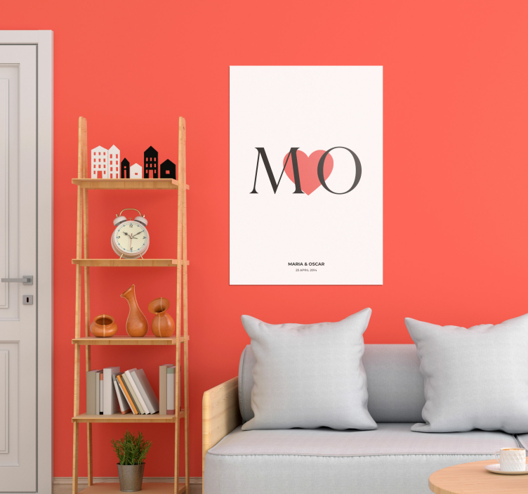 Initialer tilpasset kærlighed Plakat, som kan tilpasses - TenStickers