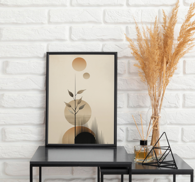 Abstrakt boho plante minimalistisk plakat - TenStickers