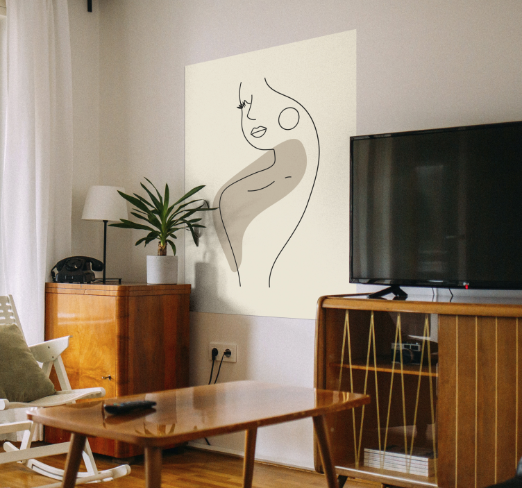 Abstrakt profil linje kunst poster - TenStickers