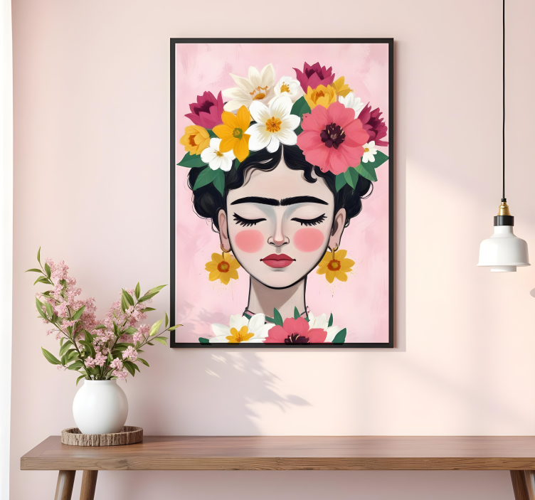 Blomsterhat frida Kunstplakat - TenStickers