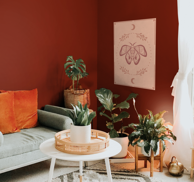 Boho natsværmer med måner plakat - TenStickers