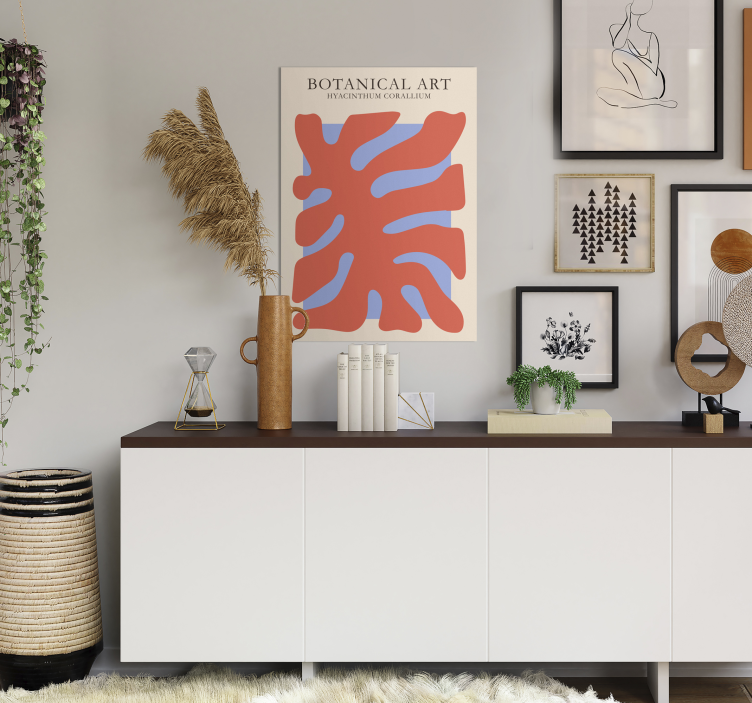 Botanical art koral plakat - TenStickers