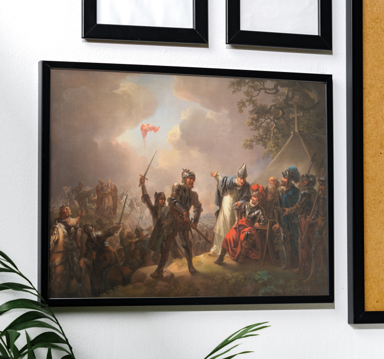 Dannebrog - Volmerslaget maleri Kunstplakat - TenStickers