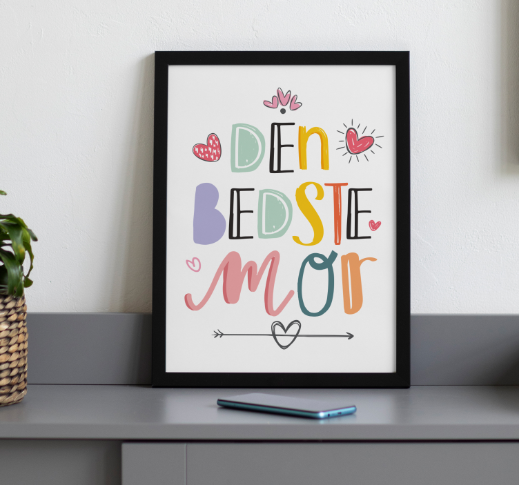 Den bedste mor plakat til stuen - TenStickers
