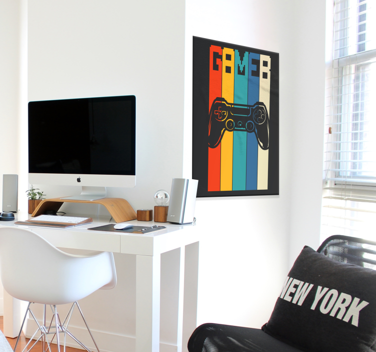 Farverig gamer controller plakat - TenStickers