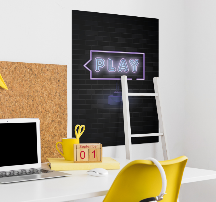 Gaming play neon skilt poster - TenStickers
