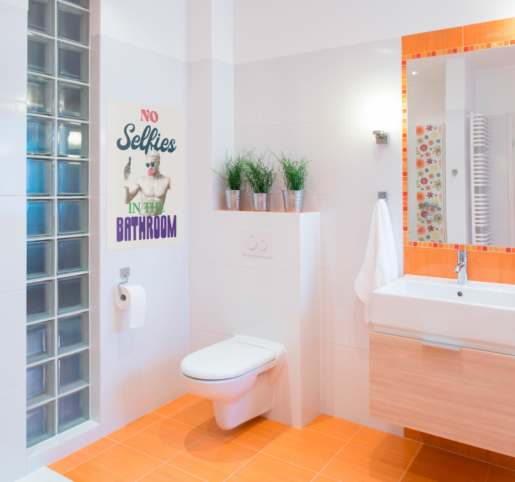 Ingen selfies badeværelse plakat - TenStickers