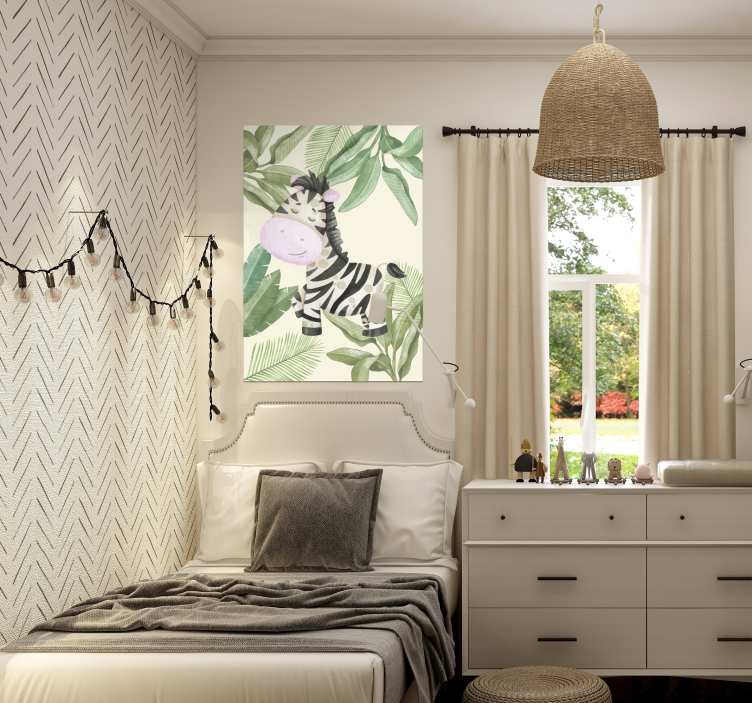 Jungle plakat af en zebra - TenStickers