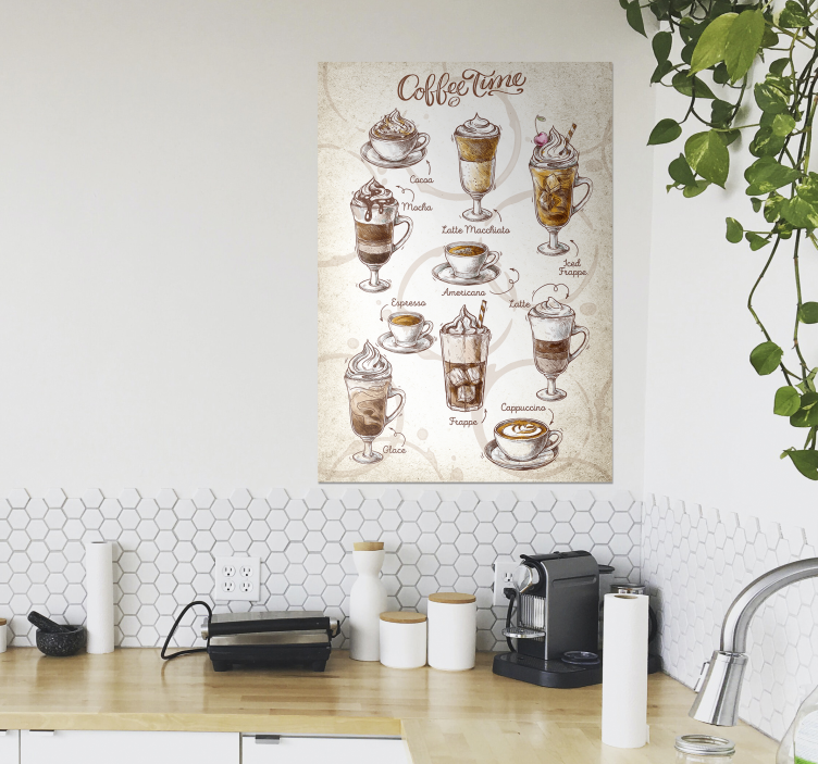 Dekorativ kaffevarianter plakat - TenStickers