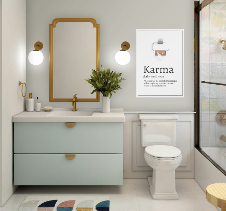 Karma definition badeværelse plakat - TenStickers