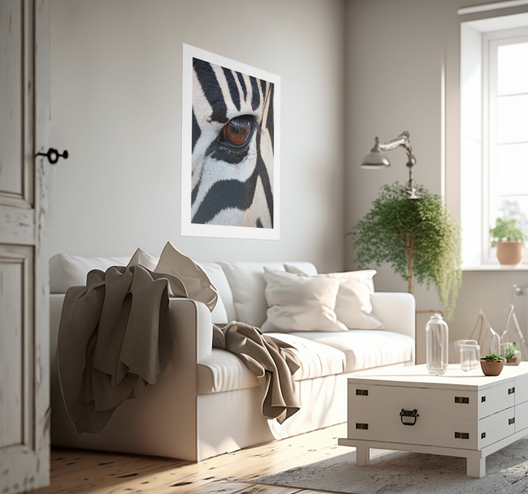 Øjet på zebrafåret dlakat med dyr - TenStickers