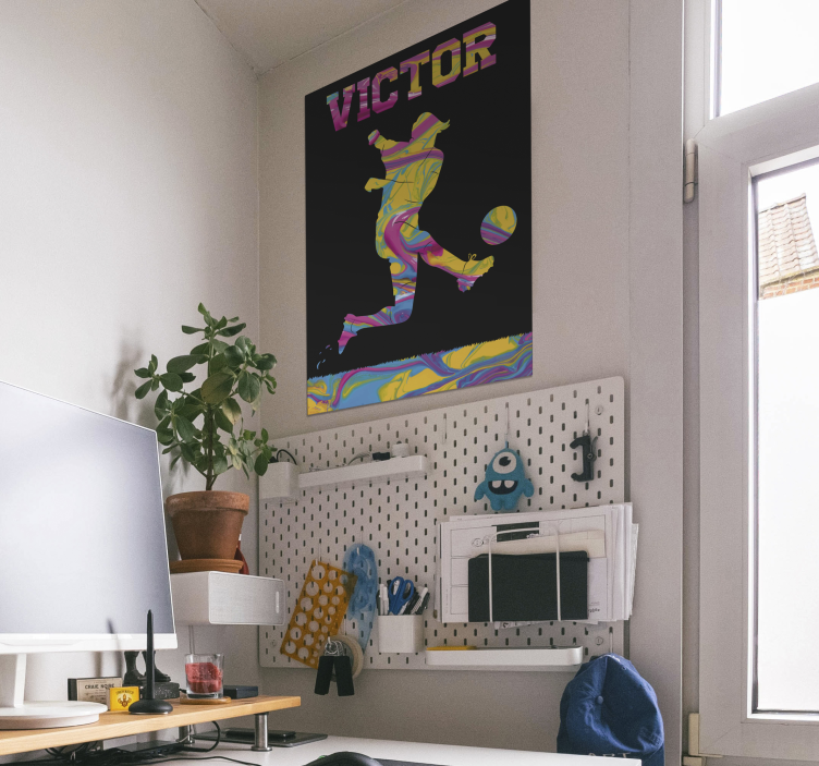 Personlig tekst fodbold plakat - TenStickers
