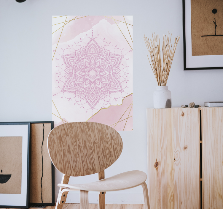 Pink Vandmaling Mandala Zen plakat - TenStickers