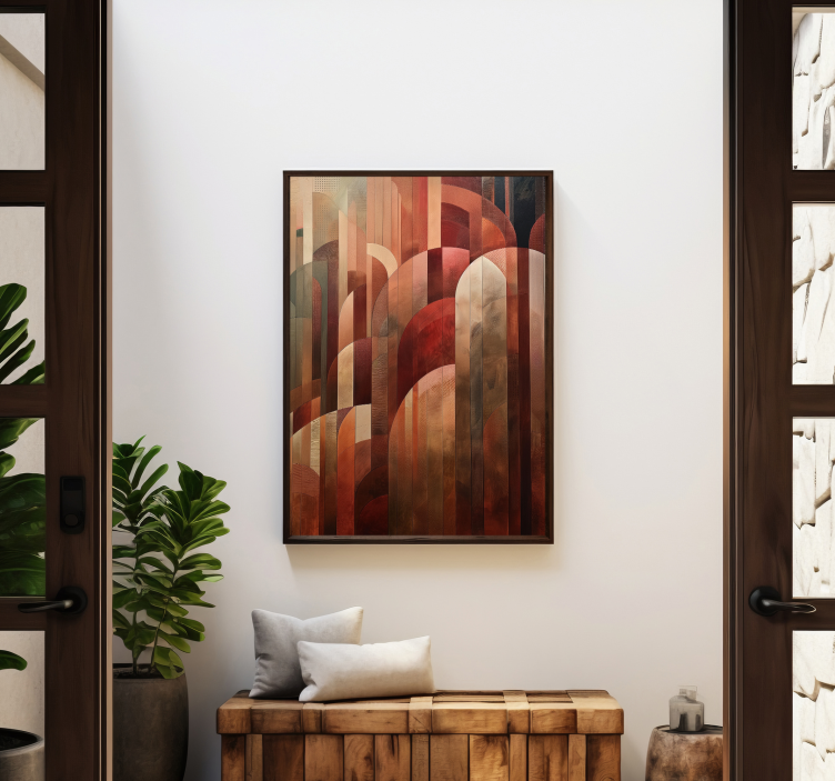 Røde former Art Déco-plakat - TenStickers