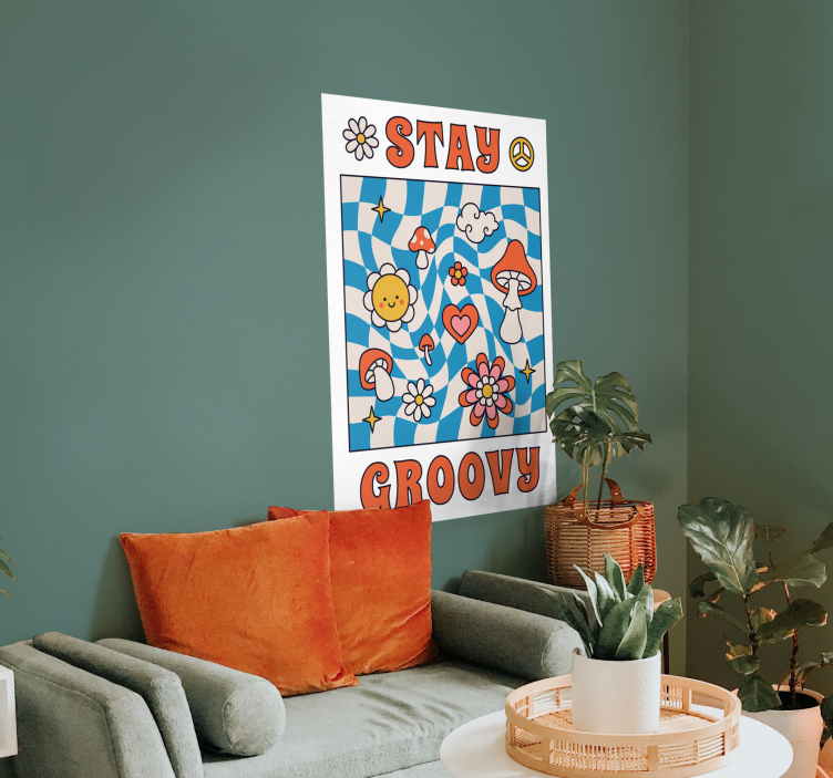 Farverig Stay Groovy plakat - TenStickers