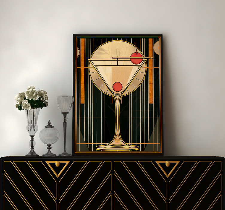 Tør martini Art Déco-plakat - TenStickers