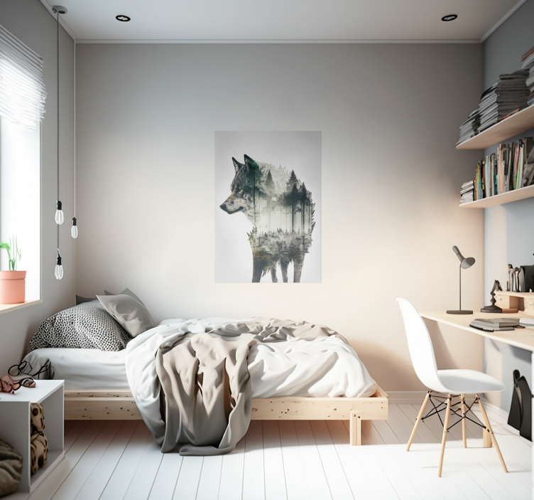 Wolf dobbelteksponeret dyreplakat - TenStickers