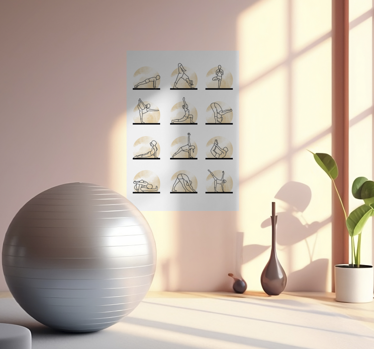 Yoga stillingerStillinger af yoga sports plakat - TenStickers