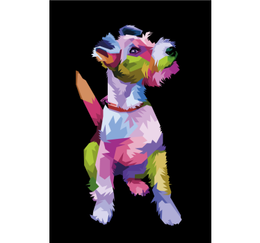 Plakat stue geometrisk dyr fox terrier - TenStickers