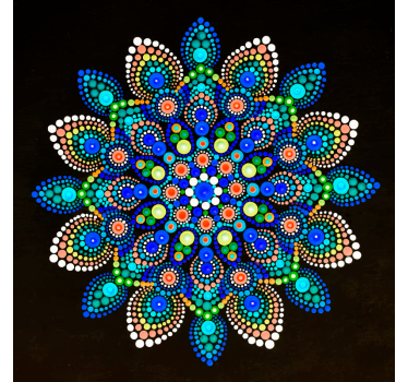 Plakat stue mandala farverige prikker - TenStickers