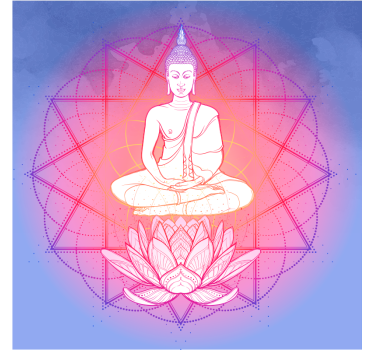 Plakat stue mandala buddha mediterende - TenStickers
