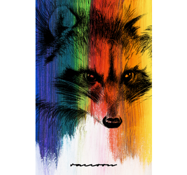 Plakat stue regnbuevaskebjørn - TenStickers