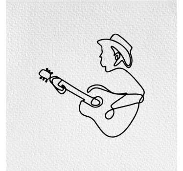 Plakat stue guitarist sødt minimalistisk design - TenStickers